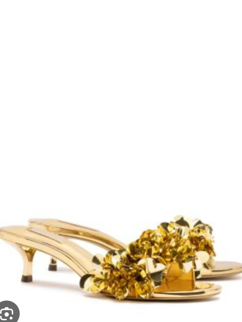 NWOB Larroude Greta Disco Mules Gold Size 9